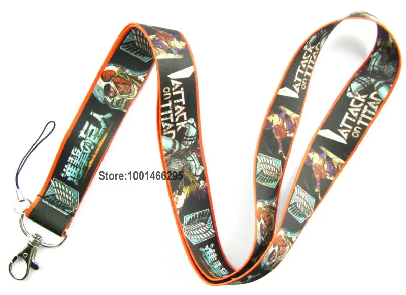 

Free shipping 10 Pcs /Wholesale lots Attack on Titan Necklace Strap Lanyards Cell Phone PDA Key ID Strap Charms L077