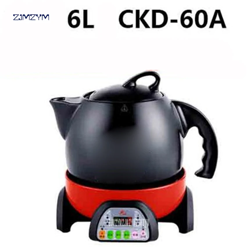 6л большой емкости разделенный керамический материал горшки отвара горшок здоровье автоматический электричество медицина суп горшок CKD-60A