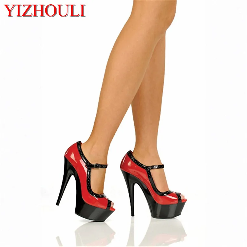 

Summer single shoe fish mouth open toe, 6 inch sexy stilettos, 15 cm stage show heels