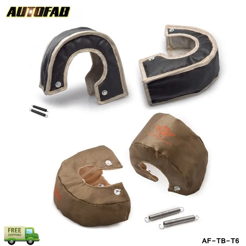 AUTOFAB -Titanium / Glass fiber T6 Turbo Charger Cover Turbo Blanket Heat Shield Cover AF-TB-T6-FS