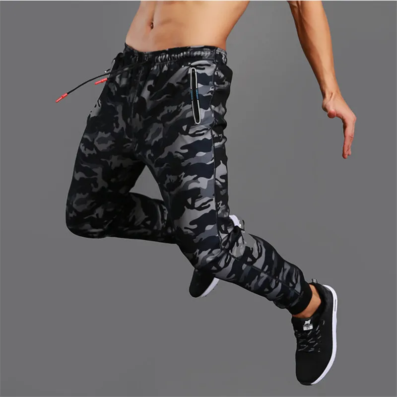 Koop 2019 Camouflage Sport Elasticiteit Training Jogger Broek Mannen Fitness Bodybuilding Gym Broek Running Athletic Kleding Joggingbroek