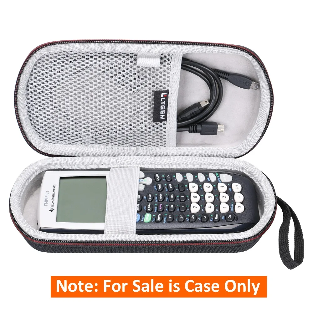 LTGEM чехол для Texas Instruments TI-84, 89/83/Plus/CE графический калькулятор-включает сетчатый карман.(жесткий и черный