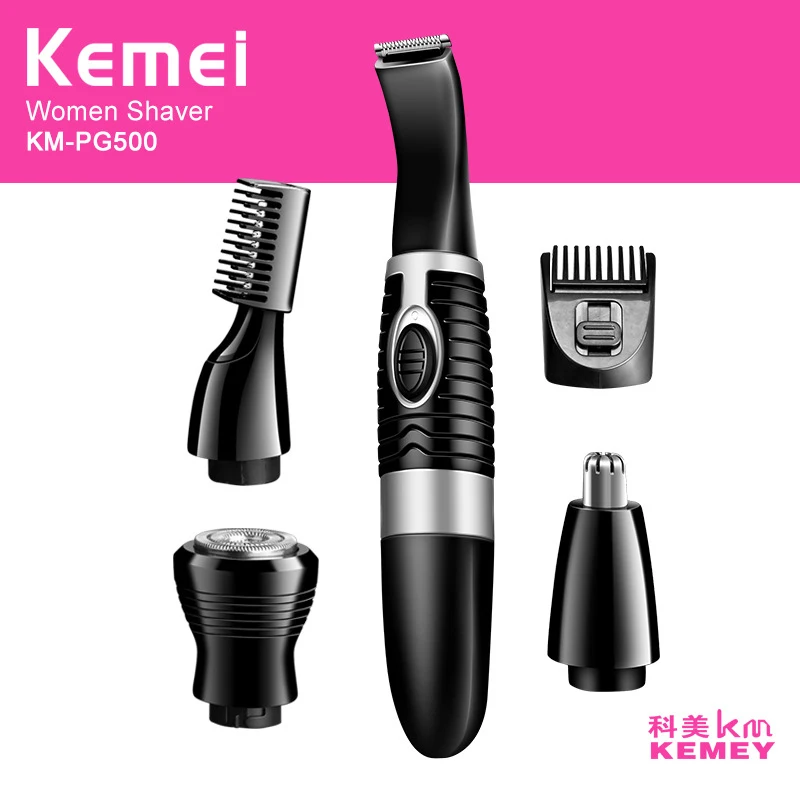 

4 In 1 Electric Epilator Battery Eyebrow & Ear & Nose & Sideburn Trimmer Multi-functional Cutting Machine Female Body Hair Razor