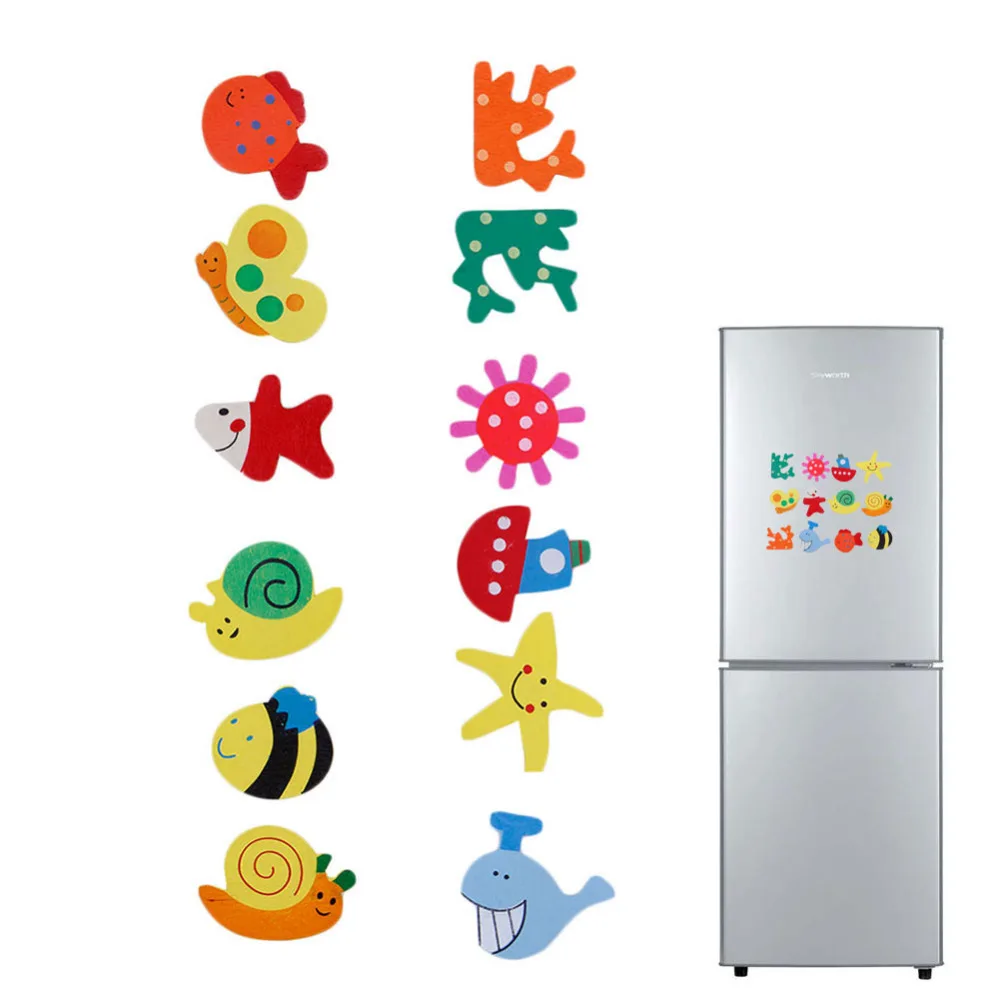 Baby Kid Wooden Magnet Educational Toy Kitchen Fridge Cartoon Funny Gift Fashion