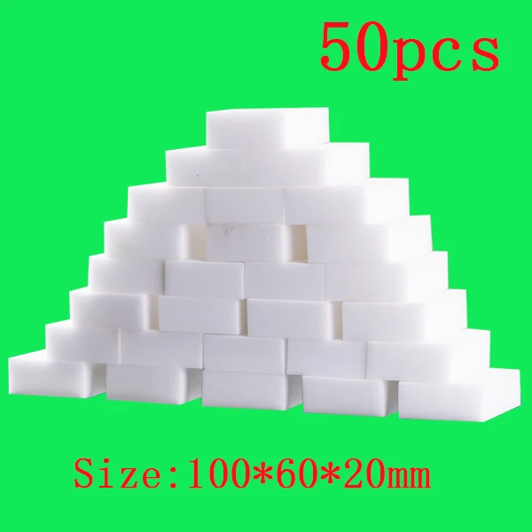 50pcs samll size 30/50/80/100 шт меламиновой губка Нона волшебный спонж стиратель, чистящее средство для чистки губки для мытья посуды Кухня инструменты для уборки ванной комнаты - Цвет: 50pcs samll size