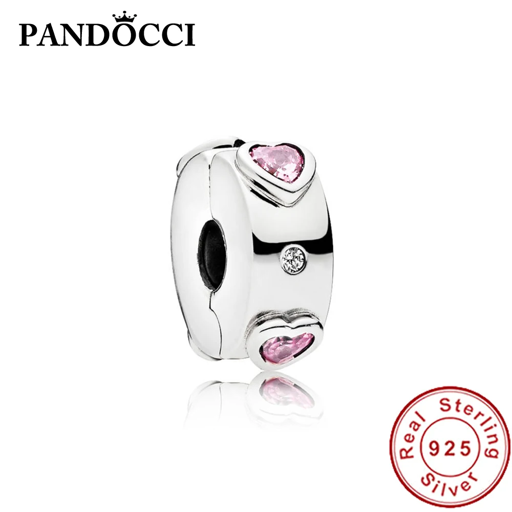 

PANDOCCI 100% 925 Sterling Silver 796591FPC EXPLOSION OF LOVE CLIP European Ladies Jewelry Original Manufacturers Wholesale