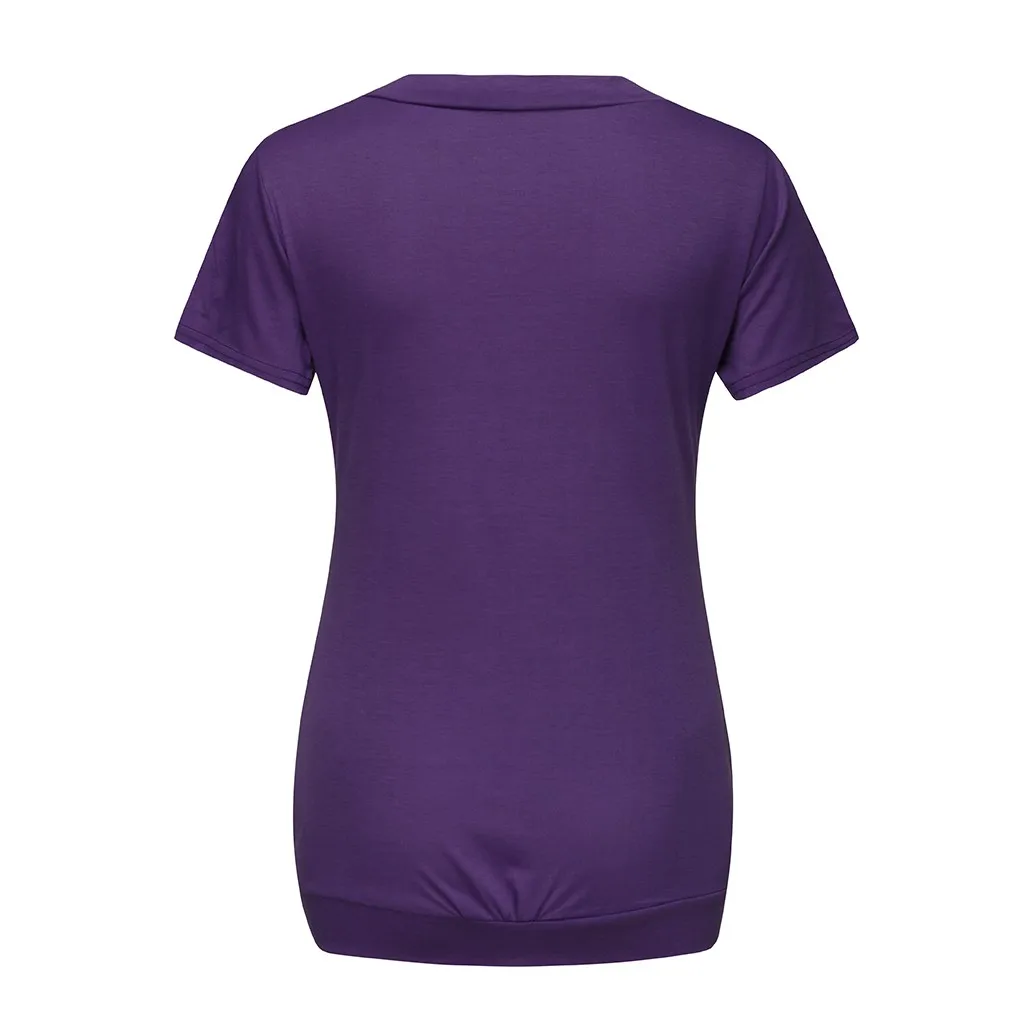 Women Maternity Short Sleeve Comfy Layered Nursing Top T-shirt For Breastfeeding