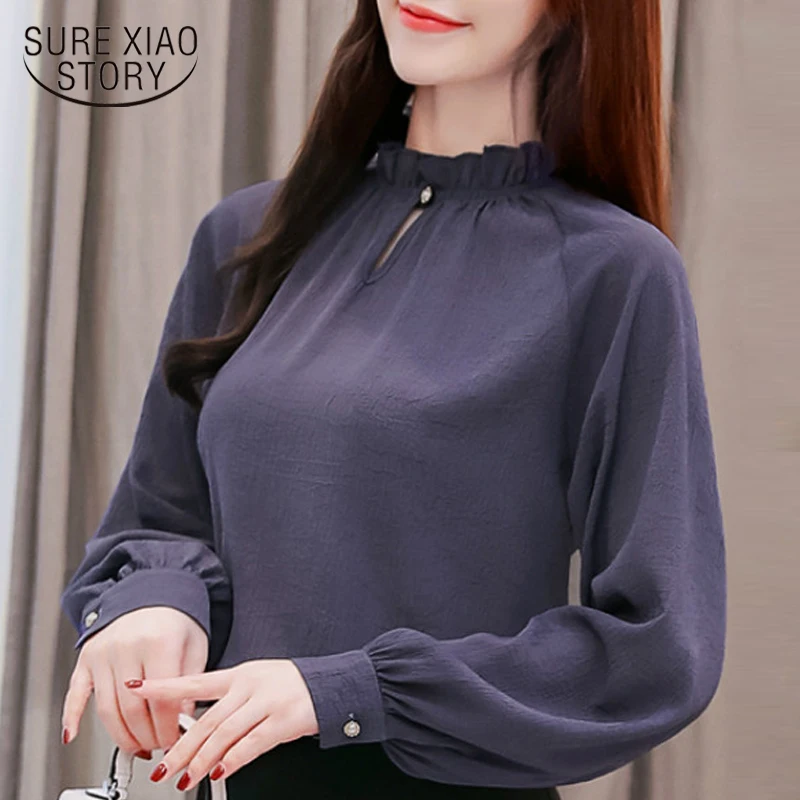 

womens tops and blouses spring 2019 solid women blouse shirt tops long sleeve women shirts fashion women blouses blusas 1854 50
