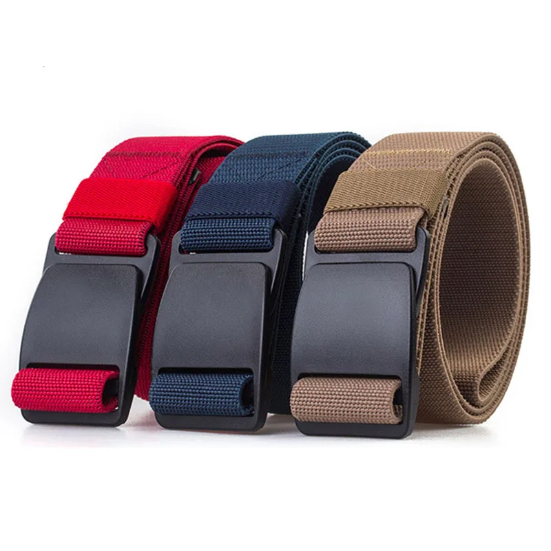 Womens Mens Elastic Braided Woven Belts Leather Canvas Stretch Belt Comfortable Double Loop Buckle Adjustable Waist Belts for Pants Trouser Jeans
