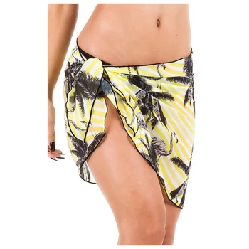 

Beach cover up Bikini Swimwear Skirt Yellow &coconut tree