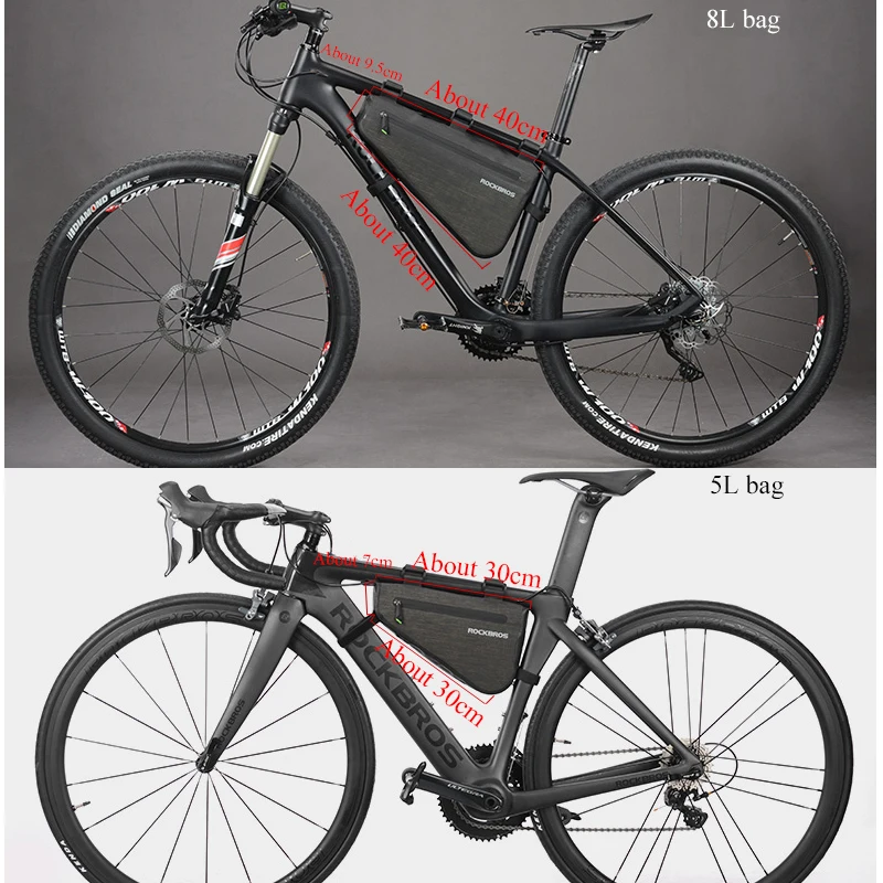 Discount Rockbros Bike Bag Waterproof Rainproof Series Bicycle Bag Cycling Front Frame Tube Saddle Bag Handlebar Bags Bike Accessories 4