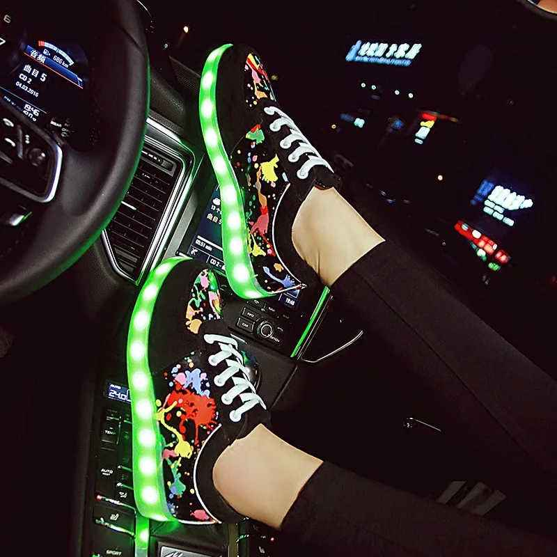 online KRIATIV Size27 44 Colorido Carregamento Usb Sapatos Sneakers Luminosos Chinelos LED Light Up Led Menina Sapatos Infantis Tênis Brilhantes