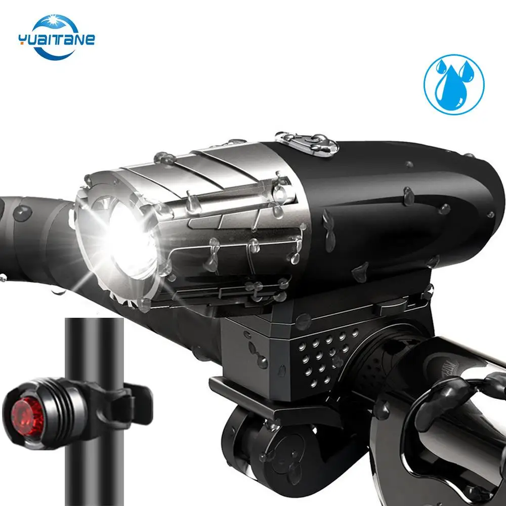 

USB Rechargeable Waterproof MTB Bike Front Handlebar RearTail Lights Lamp Bicycle Light 4 modes Headlight Cycling Light Sets