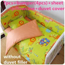 Скидка! 6/7 шт. из хлопка для детей и малышей, Постельное белье продукт для мультяшный пододеяльник простынь, 120*60/120*70 см