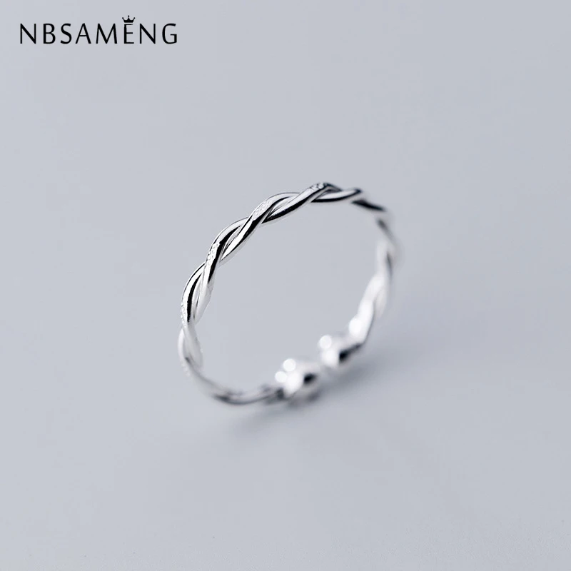 

Rings For Women 925 Sterling Silve Opening Adjustable Simple Korean Wedding Engagement Ring Girl Gift Jewellery