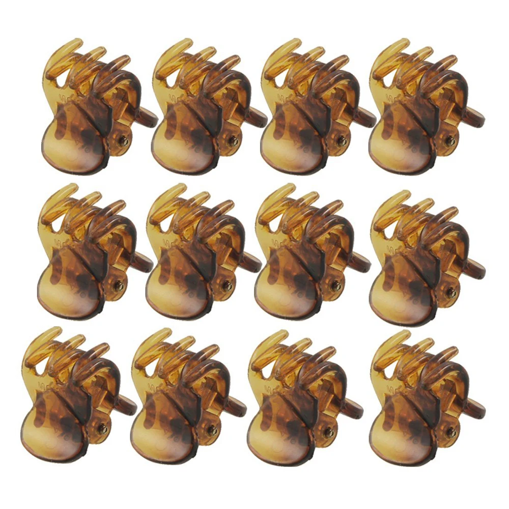 12 Pcs Brown Plastic Mini Hairpin 6 Claws Hair Clip Clamp for Ladies 12 Pcs Brown Plastic Mini Hairpin 6 Claws Hair Clip Clamp for Ladies