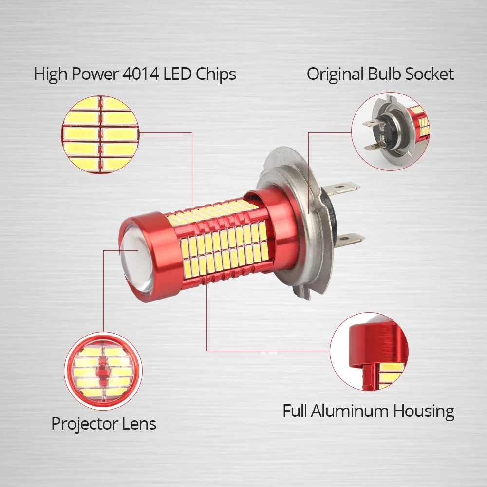 AILEO H7 светодиодный супер яркий чип 4014 106 SMD Автомобильные противотуманные фары 12 в