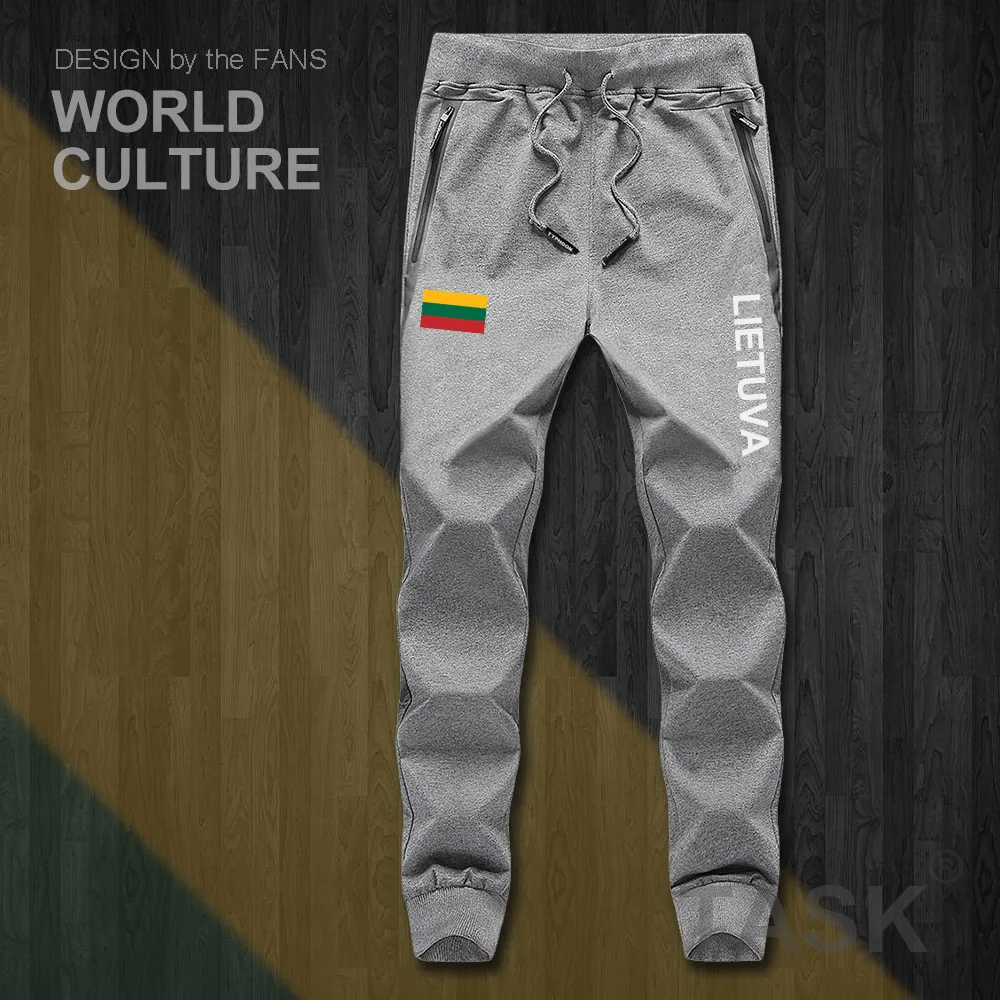 ليتوانيا ليتوانيا LTU Lietuva Lietuvos رجل السراويل ركض بذلة sweatpants المسار العرق اللياقة البدنية الصوف التكتيكية عارضة جديد