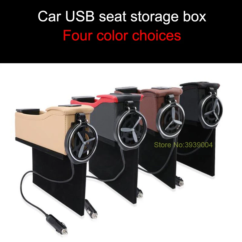 

NEW For All Models Slots Storage Boxes Cup Holders Drink Holders USB Charging Car Seats PU leather Storage Boxes Car Accessories