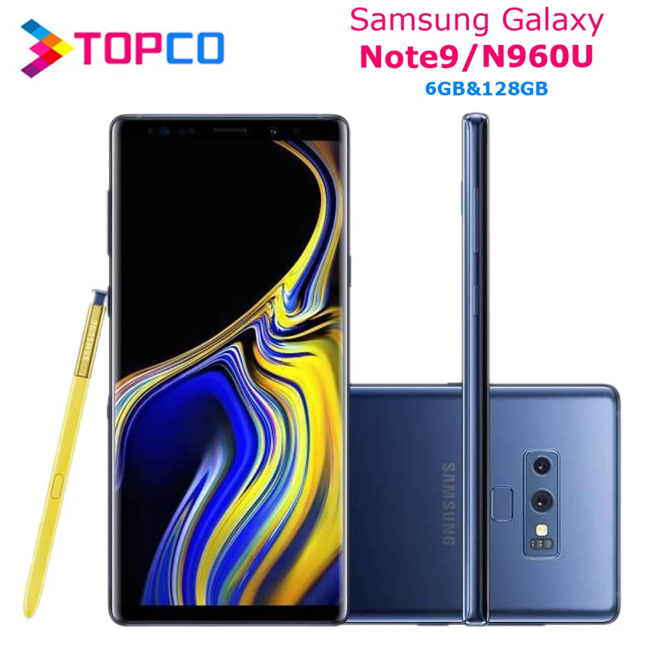  Samsung Galaxy Note9 Note 9 N960U, Оригинальный разблокированный мобильный телефон Snapdragon 845, четыре ядра, 6,4 дюймов, двойной 12 МП ram, 6 ГБ rom, 128 ГБ NFC 