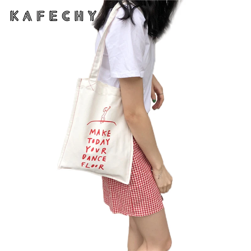 

Women Shoulder Bag Simple Letter Handbags Student Girls Tote Bag Canvas Folding Reusable Shopping Bag Cloth Bags Hot Sales