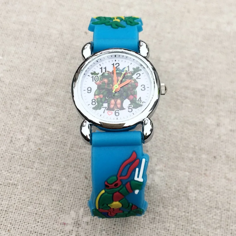 

Cartoon Teenage Mutant Ninja Turtle style Children's Watches Kids Students girls Quartz 3D Silicone strap Wrist Watch Clcok E09
