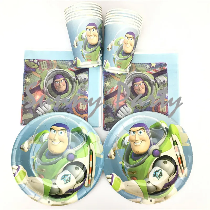 

44pcs/loot Toy Story Disposable Tableware Set Story Theme Birthday Baby Shower Paper Plate Cup Party Decoration Supplies