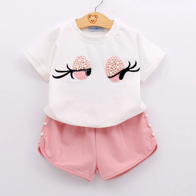 

Girls Clothes 2019 NEW Summer Cartoon Short sleeve + shorts baby girl clothing sets toddler girl clothes kids clothes girls