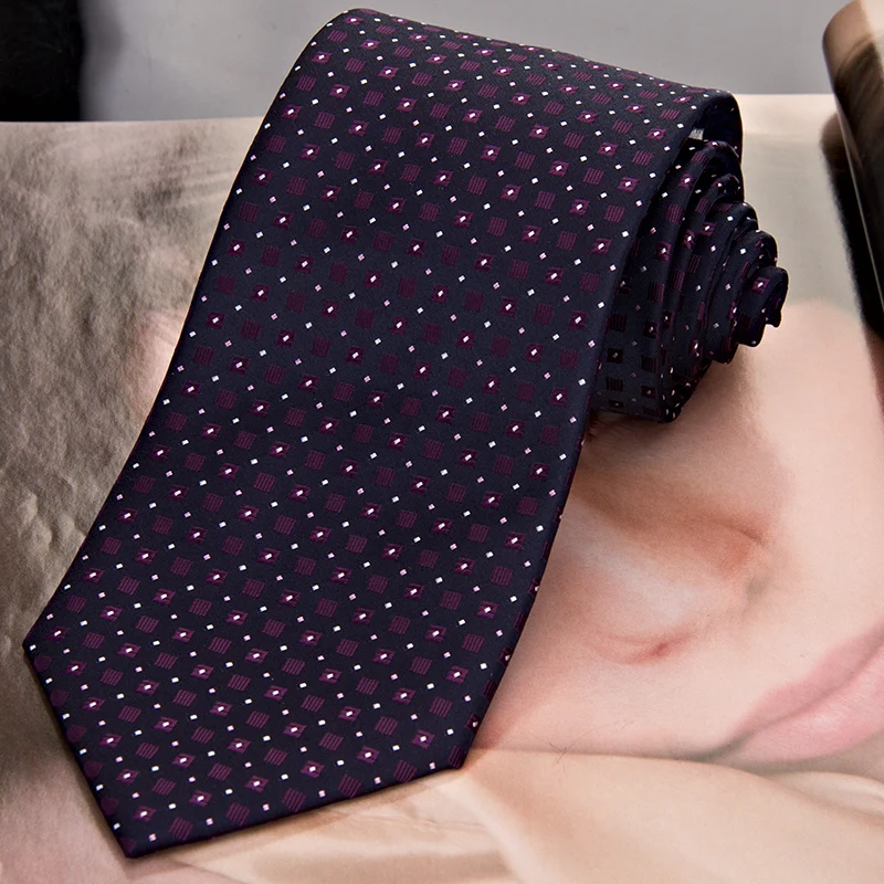 Брендовый качественный мужской формальный галстук фиолетового цвета, коммерческий галстук, Свадебный коммерческий галстук, подарочный набор в коробке - Цвет: JTM- 40