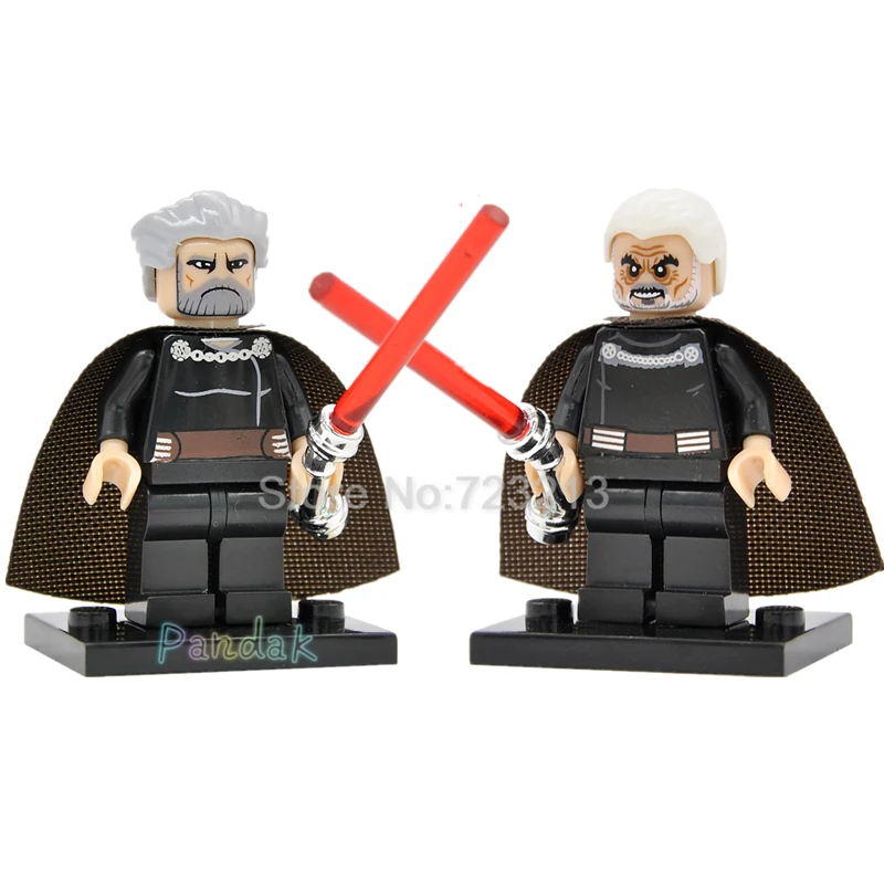 

Star Wars Count Dooku Figure Single Sale Building Blocks with Chrome Lightsaber Starwars Sets Models Toys For Children sw472