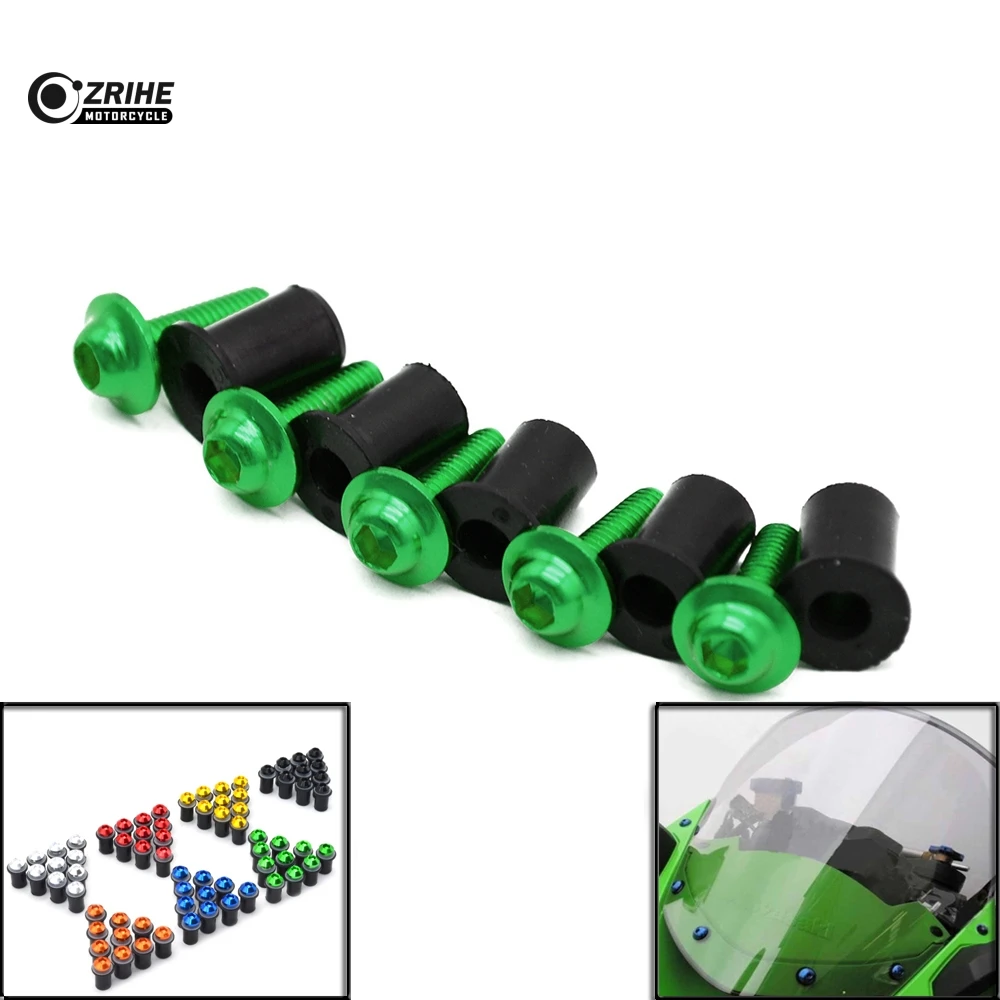 5mm 5pcs Universal motorcycle Windshield Spike Bolts Screw Nuts for KAWASAKI Z1000SX NINJA1000
