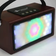 The new Portable Bluetooth Audio BT99L Wooden colorful lights Portable Speaker Wireless Handsfree FM Audio System Outdoor Music