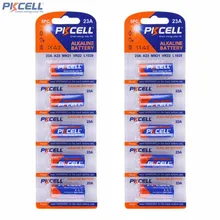 10Pcs PKCELL 12V Alkaline Dry Batteries Primary 23A A23 MN21 12 Volt Bateria For Garage Door Opener / Remote Control / Doorbell