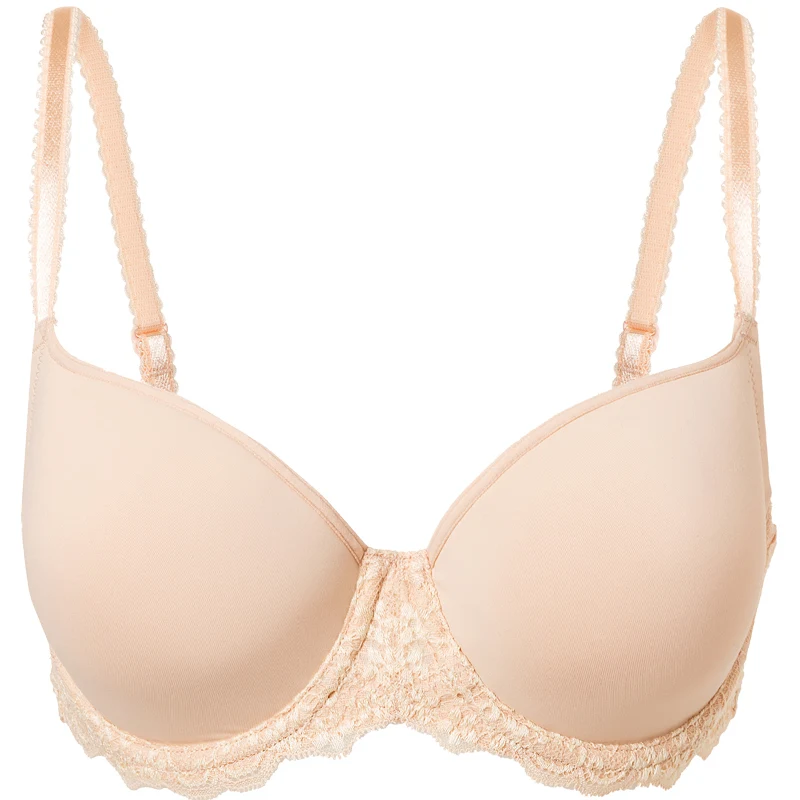 Women's Lace Full Coverage Support Slightly Padded Underwire Contour T-shirt Bra Plus Size Women's Lace Full Coverage Support Slightly Padded Underwire Contour T-shirt Bra Plus Size