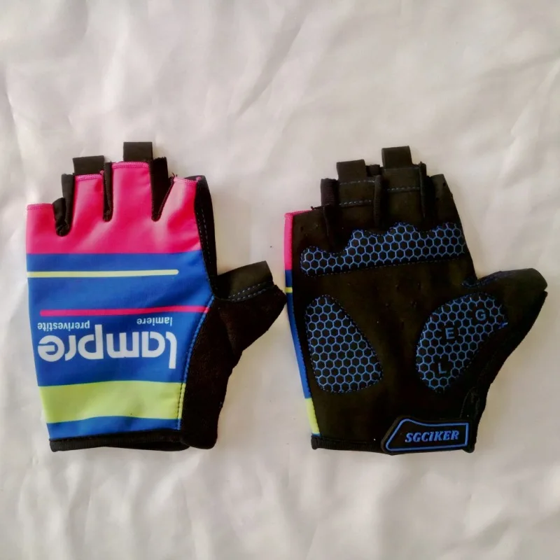 Pro team lampre перчатки гелевые амортизационные велосипедные перчатки высокого качества летние перчатки для гонок на полпальца Размер m-XL