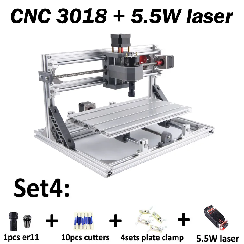 CNC 3018 Pro, diy гравировальный станок с ЧПУ, Pcb фрезерный станок, лазерная гравировка, GRBL контроль, cnc гравер, cnc лазер, cnc 3018 Pro - Цвет: 3018 with 5.5W