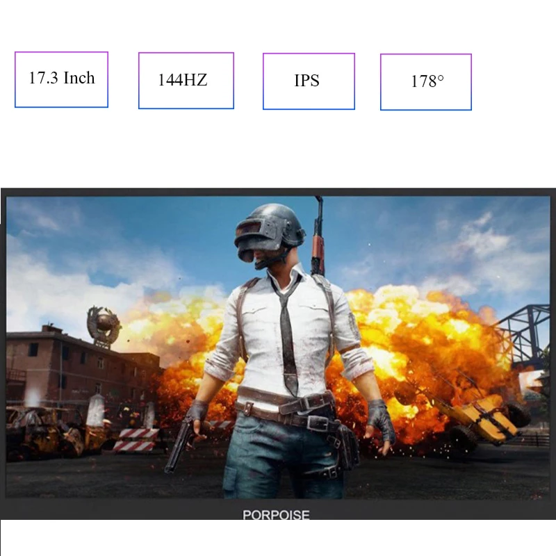 

17.3 Inch High Refresh Rate 144hz HDMI Monitor 1920 * 1080P IPS Screen Computer Expansion Screen With HDR Wall Mount Speaker