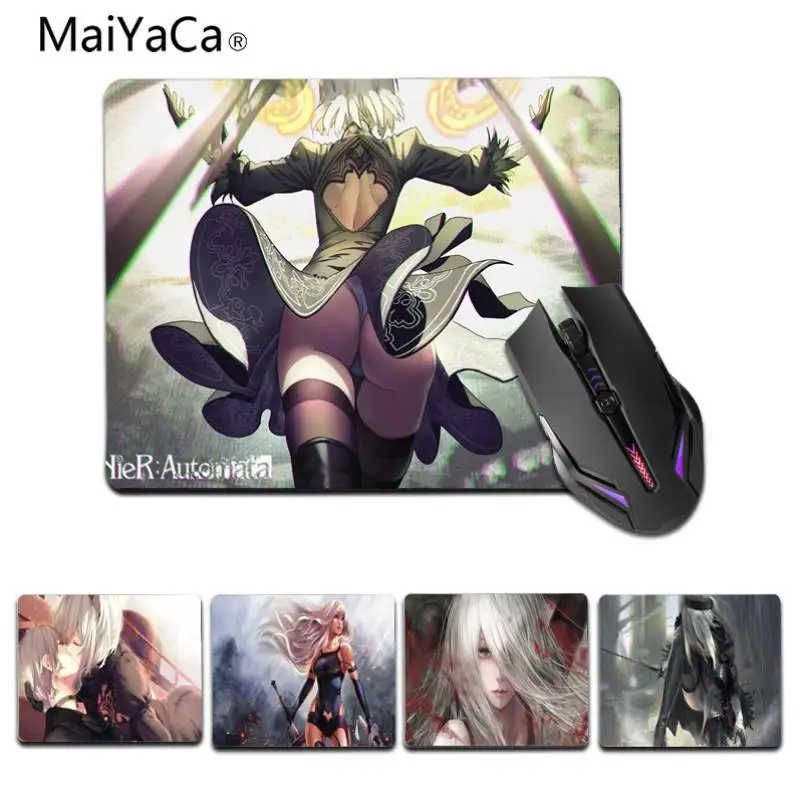 

MaiYaCa New Design Game NieR Automata Customized laptop Gaming small mouse pad Size 25x29cm 18x22cm Rubber Mousemats
