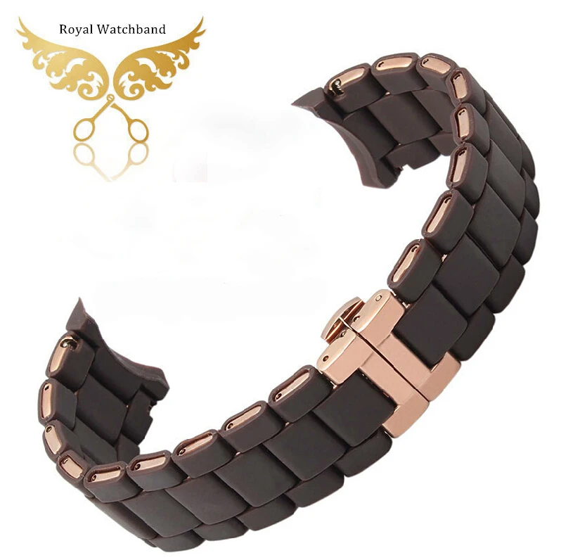NEW High Quality Rose Gold Silicone Rubber Diver Watch Strap Band Bracelet For Brand AR5890 AR5905 AR5919 Free Shipping NEW High Quality Rose Gold Silicone Rubber Diver Watch Strap Band Bracelet For Brand AR5890 AR5905 AR5919 Free Shipping
