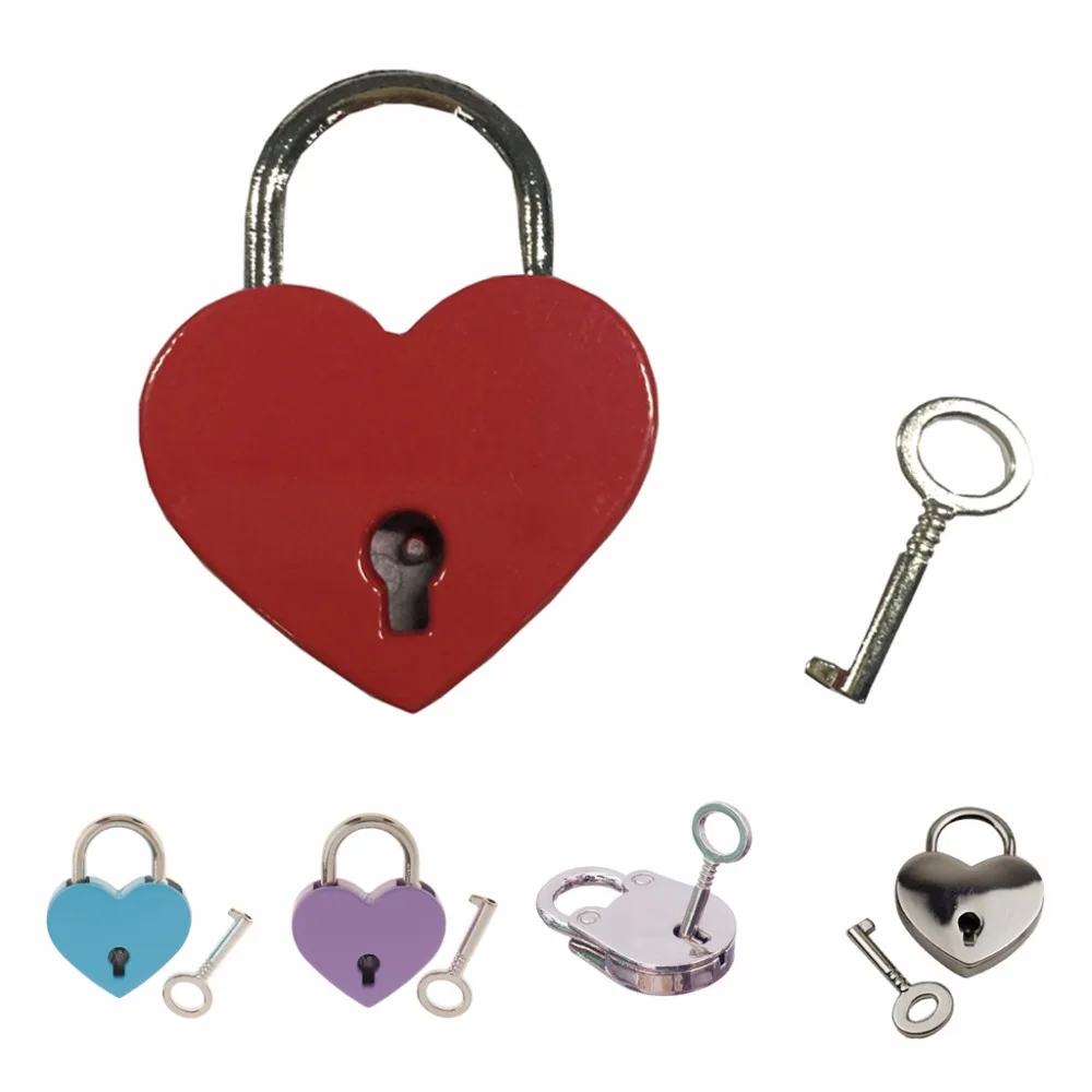 Small Heart/Round Shape Padlock Tiny Luggage Bag Diary Lock Keys Lot of 3in Party DIY