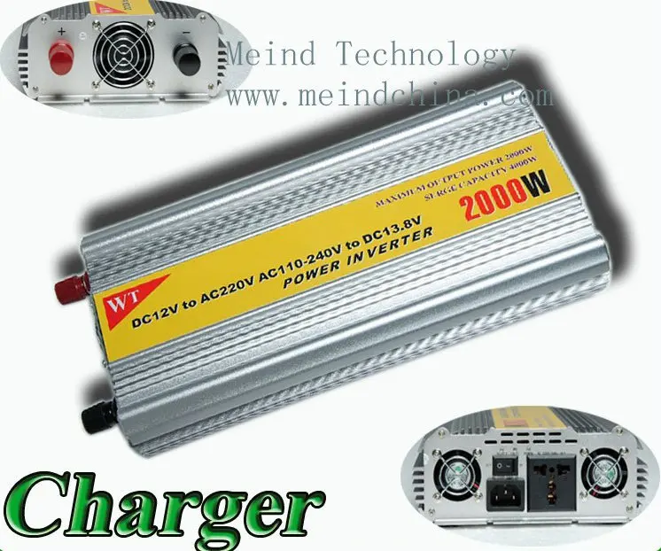 

Hot Selling 100% Sufficient Watt MSW Modified Sine Wave DC 12V to AC 220V Continuous 2000W Power Inverter with Charger