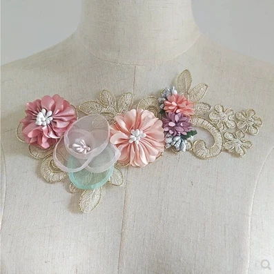 

Beautiful Japan Korea embroidery 3D lace flowers DIY wedding tiara sweater childrens clothing hand bouquets decorative materials