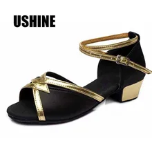 Black Satin Танго Туфли для латинских танцев для девочек с цветочным рисунком; Zapatos De Baile Latino Mujer 603