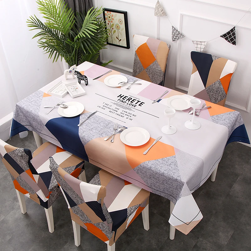 

Waterproof Nordic style Rectangle Tablecloths Polyester Home Kitchen Flamingo Tablecloth Party Banquet Dining Room Decorative