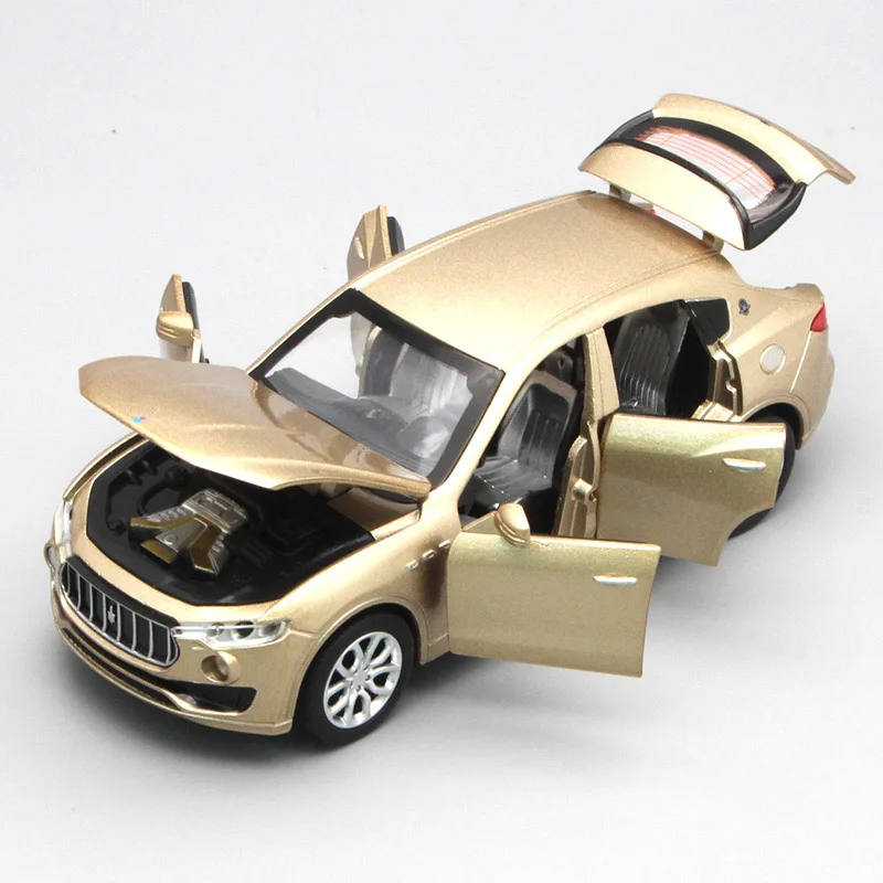Diecast Levante макет машины 16 см металлические игрушки для мальчиков в подарок с музыкой/светом/откатной функцией - Цвет: Золотой