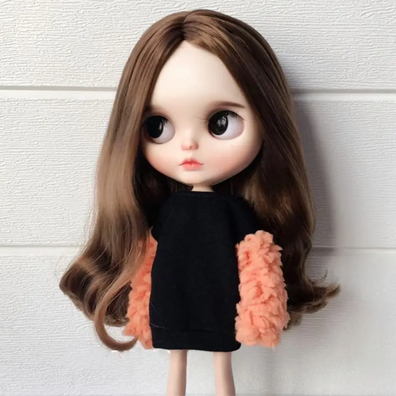 4 цвета Мода 1/6 Blyth одежда мех флис платье для Barbi Blyth девушка рубашка 1/6 bjd кукла аксессуары