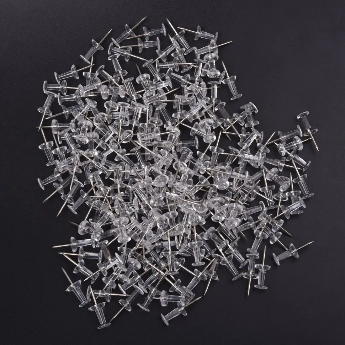200 x Clear Push Pins Transparent Plasticin Tacks from Home