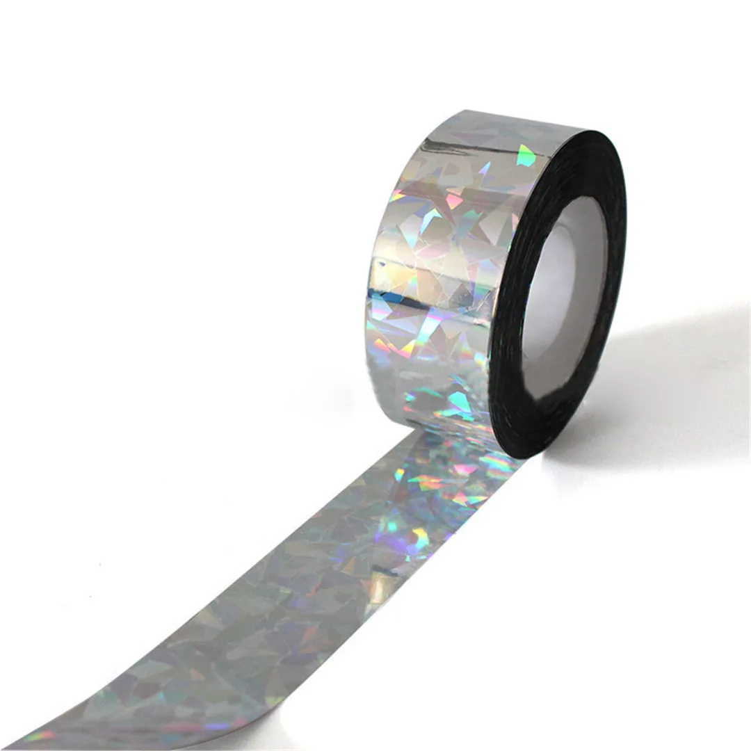 Bird Scare Tape Holographic Repellent Design - Double Sided Reflective Scarecrow Ribbon Flash Bird Deterrent Tape