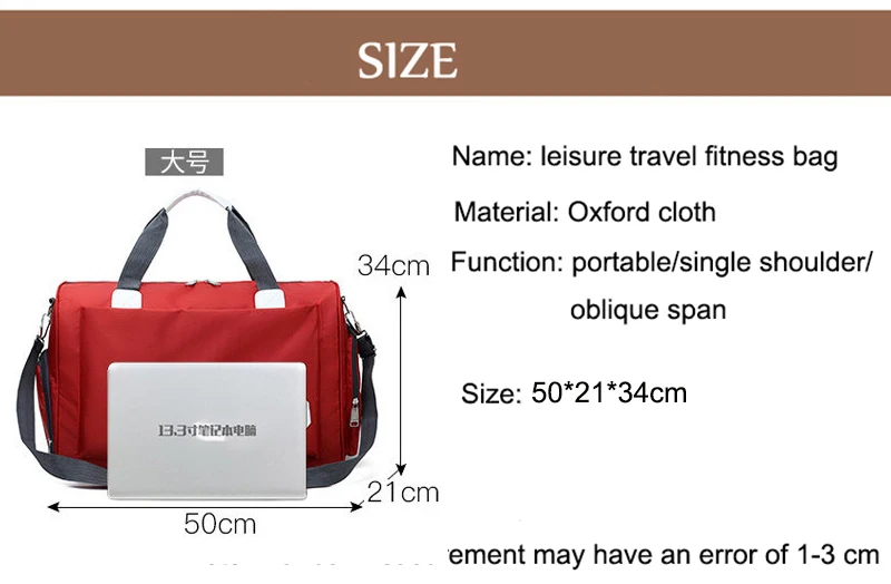 Stylish Outdoor Waterproof Nylon Sports Gym Bags Men Women Girls Training Fitness Travel Handbag Yoga Mat Bag Sac Sport (1)