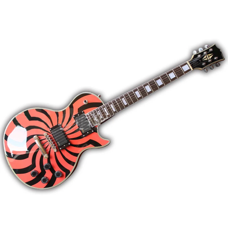 

Electric Guitar lp custom Guitar Professional Mahogany Guitar Electric Red-black Strip Pattern 6 strings AGT40